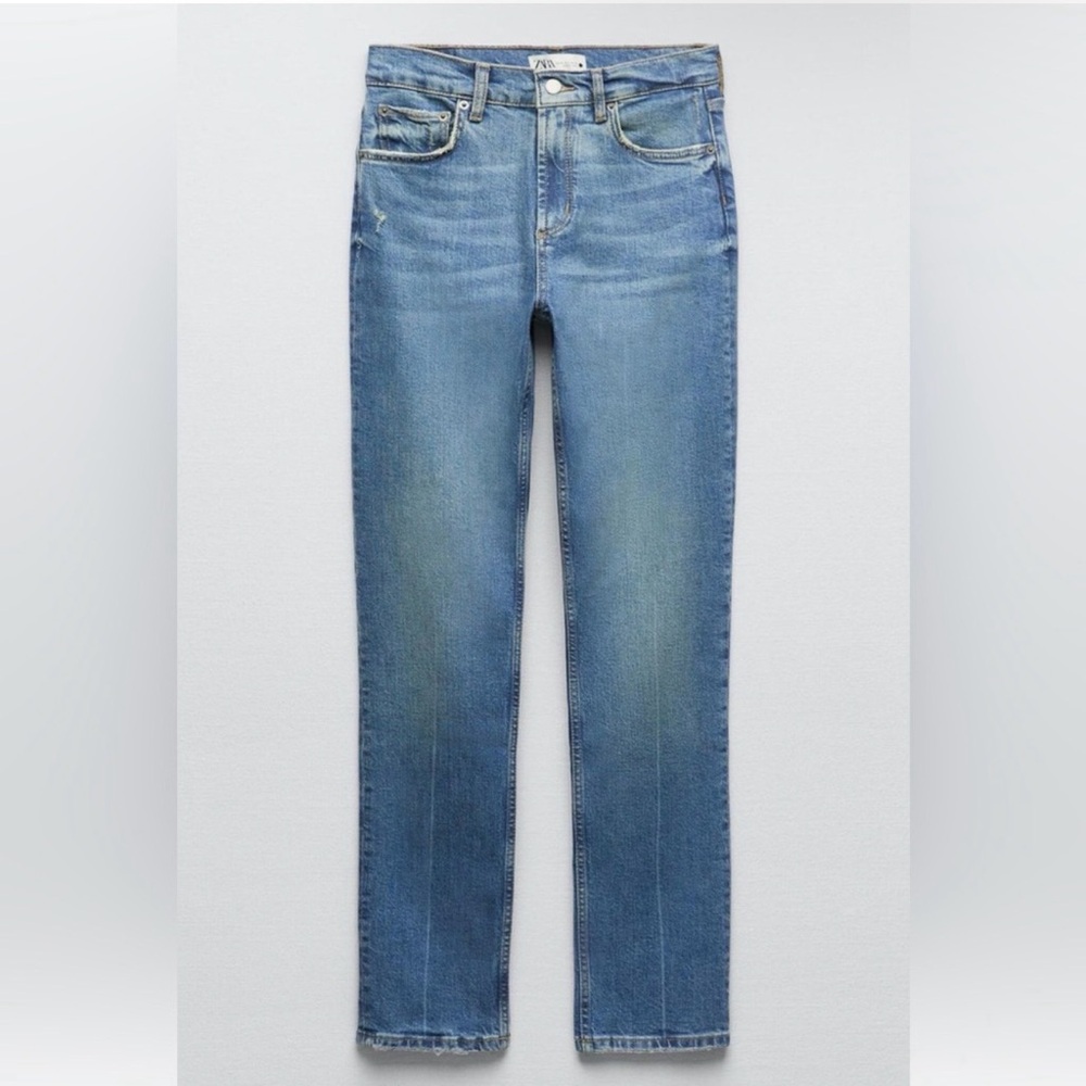 Zara Women's Straight Leg Blue Jeans